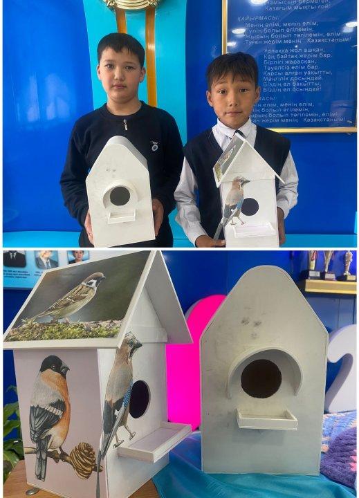 “Өлкеміздегі табиғатқа қамқорлығымыз” құстарға ұя жасау. Жауапты: Садвакасов Т.К.