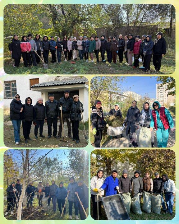 📍 "Таза Қазақстан" экологиялық акциясы  🌿 Бүгін мектебімізде "Таза Қазақстан" республикалық акциясы аясында сенбілік ұйымдастырылды. Ұстаздар белсенділік танытып, мектеп аумағын тазалау жұмыстарына атсалысты.