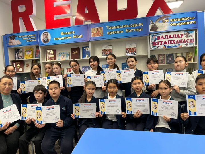 "Жаңа Қазақстан" республикалық дарынды жастарды қолдау ұйымының ұйымдастыруымен өткізілген республикалық "Абай оқулары"конкурсына 5-6-7сынып оқушылары қатысып жүлделі орынға ие болды. Жетекшісі: Жабелова Ғалия Болатқанқызы