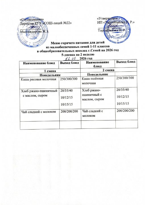 Күнделікті мәзір