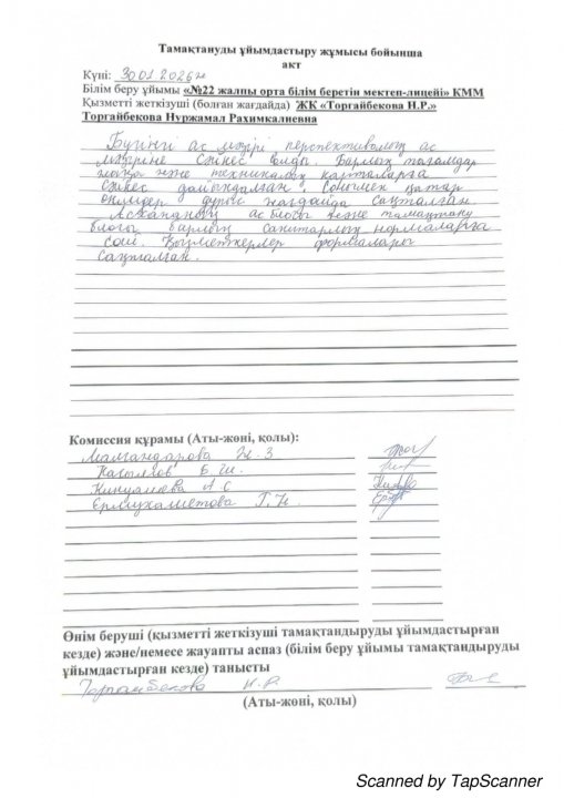 30.01.2026ж Асхана тексеру актісі