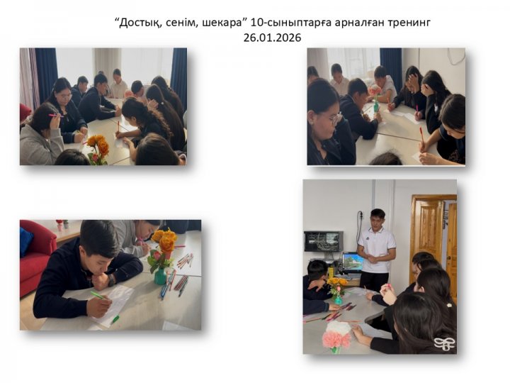 10 сыныптарға арналған тренинг